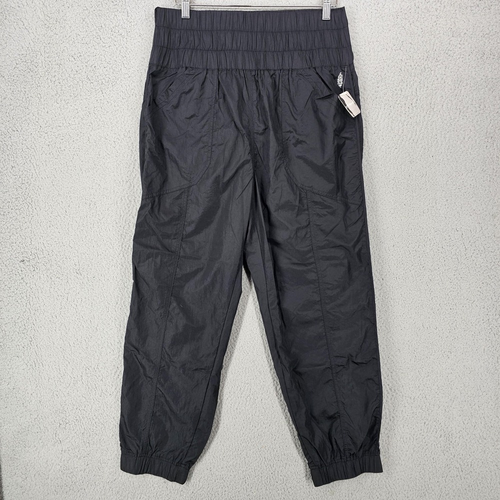 FP Movement Joggers Womens Large Black The Way Home High Rise Nylon Athletic